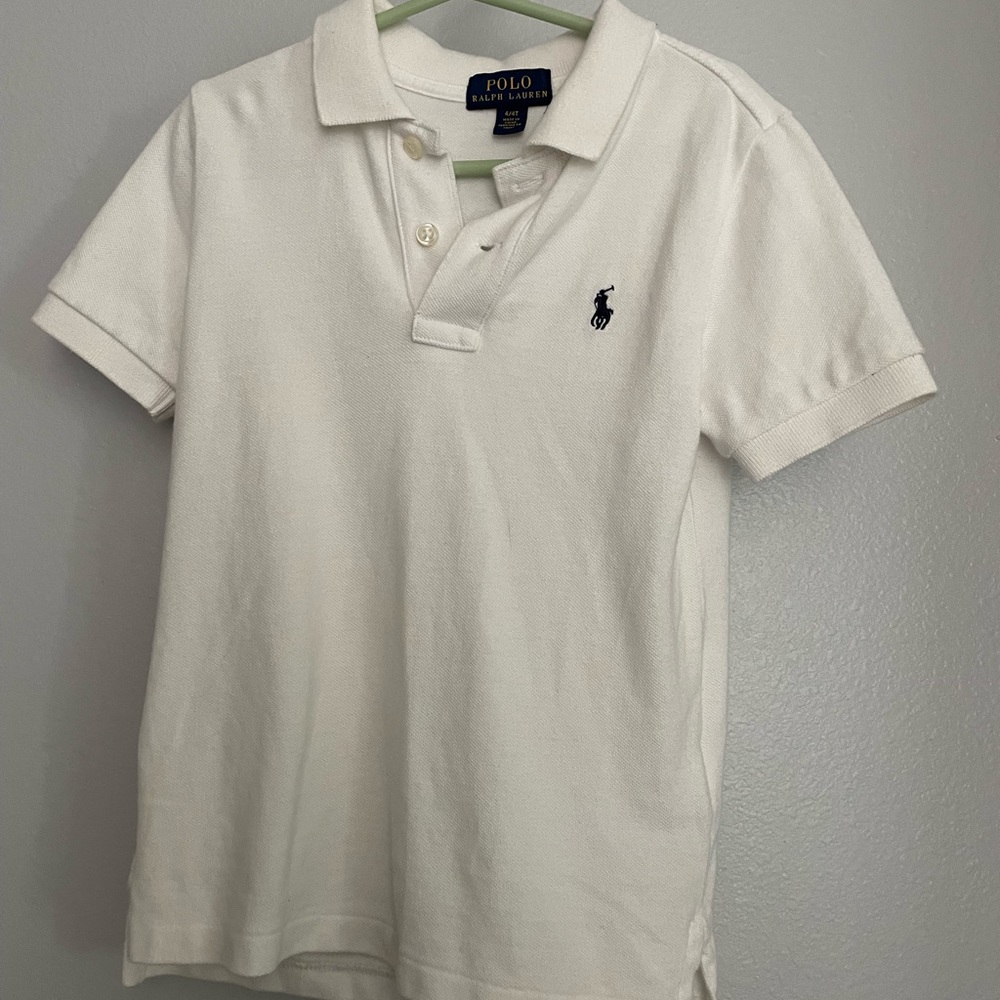 4T White Polo shirt